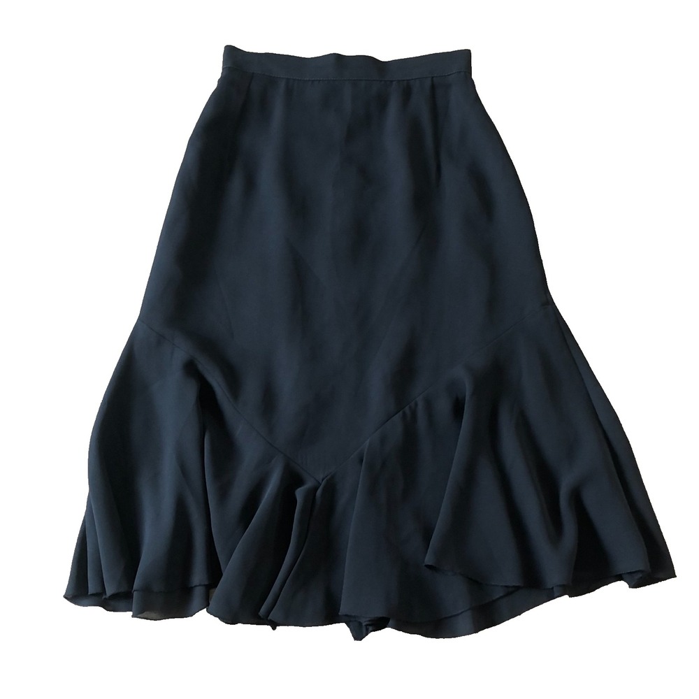 Vtg Y2K Fairy Grunge Midi Skirt Womens M Black Whimsigoth Witchy Vamp Ruffle‎